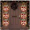 Christmas Hanging Sign Decorations with String Lights Red Black Plaid Front Door Sign Plastic Peace Love Joy Welcome Wreath Sign for Xmas Holiday Party Porch Windows Walls Decor Supplies 6 Pcs